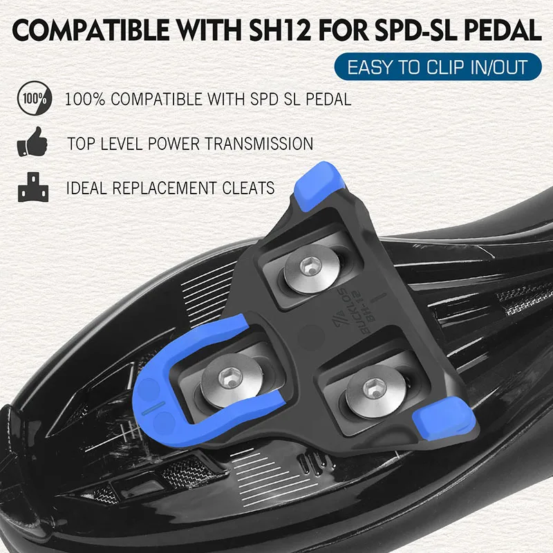 BUCKLOS Bike Pedal Cleat Set 0/2/6 Degree for SPD-SL for SH10 SH11 SH12 Lock Pedal Cleats Cover Road Bike Lock Pedal Bike Parts
