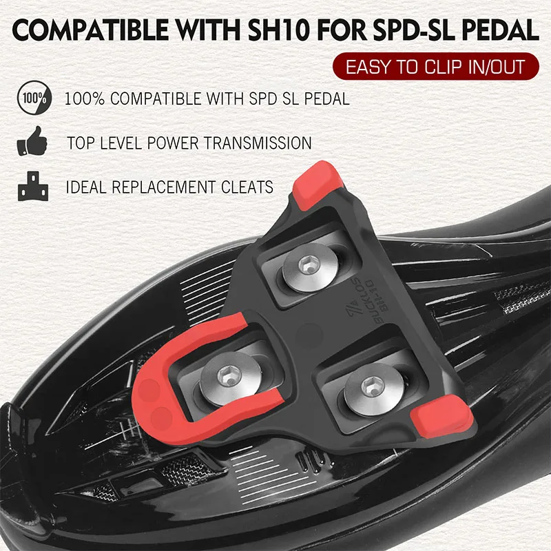 BUCKLOS Bike Pedal Cleat Set 0/2/6 Degree for SPD-SL for SH10 SH11 SH12 Lock Pedal Cleats Cover Road Bike Lock Pedal Bike Parts