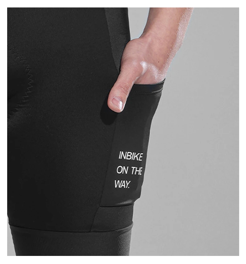 INBIKE Summer Cycling Bib Shorts 3D Padded Men's MTB Bike Shorts Pants Man Road Cycling Pants Bicycle Shorts with Pocket Clothes