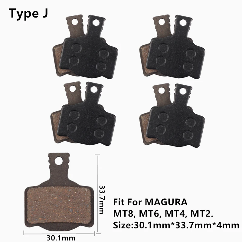 4Pairs Bike MTB Semi-Metallic Disc Brake Pads For Shimano B01S G01S A01S XTR XT SLX Deore Sram Guide Level HRD Red Etap Magura