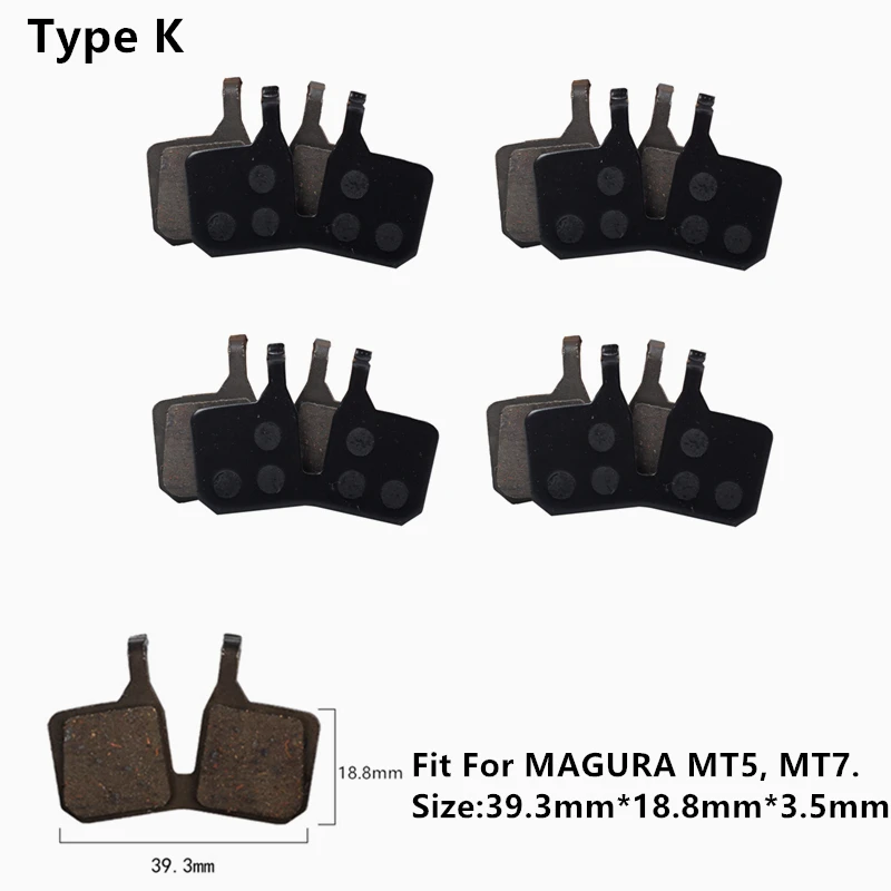 4Pairs Bike MTB Semi-Metallic Disc Brake Pads For Shimano B01S G01S A01S XTR XT SLX Deore Sram Guide Level HRD Red Etap Magura