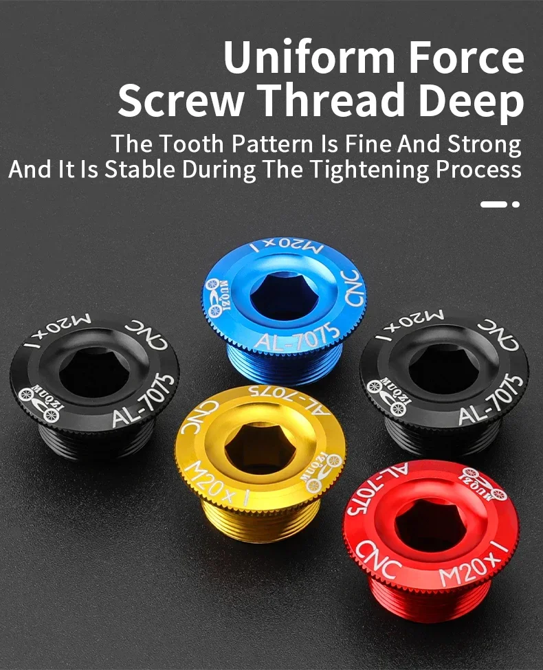 MUQZI MTB Bike M15 M18 M19 M20 Cranks Screw CNC 7075 Aluminum Alloy Crankset Cover Cycling Parts For Crank Bolt Cap