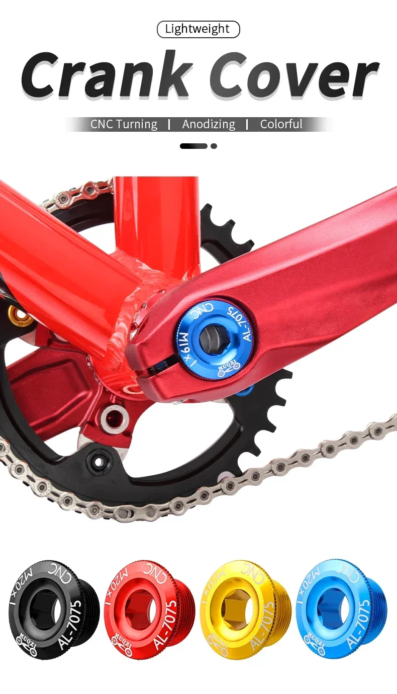 MUQZI MTB Bike M15 M18 M19 M20 Cranks Screw CNC 7075 Aluminum Alloy Crankset Cover Cycling Parts For Crank Bolt Cap