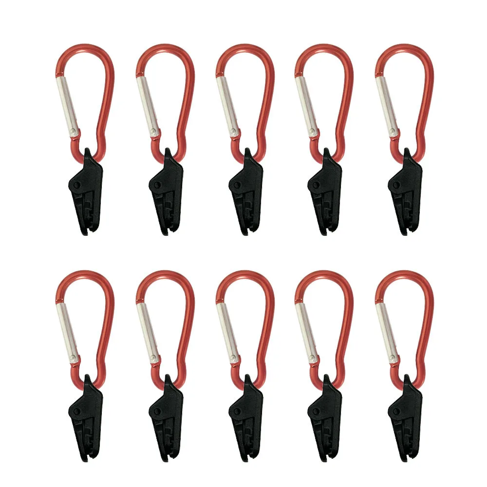 10 Pcs Windproof Clamp Set Survival Grommet Tent Clips Buckle Awning Tarp Fixed Outdoor Camping Tent Accessories Plastic Hook