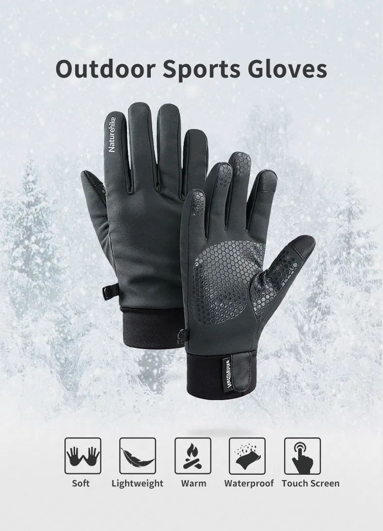 Naturehike Sports Gloves Waterproof Keep Warm Winter Gloves Men Women Outdoor Hiking Climbing Gloves Cycling Motorcycle Gloves