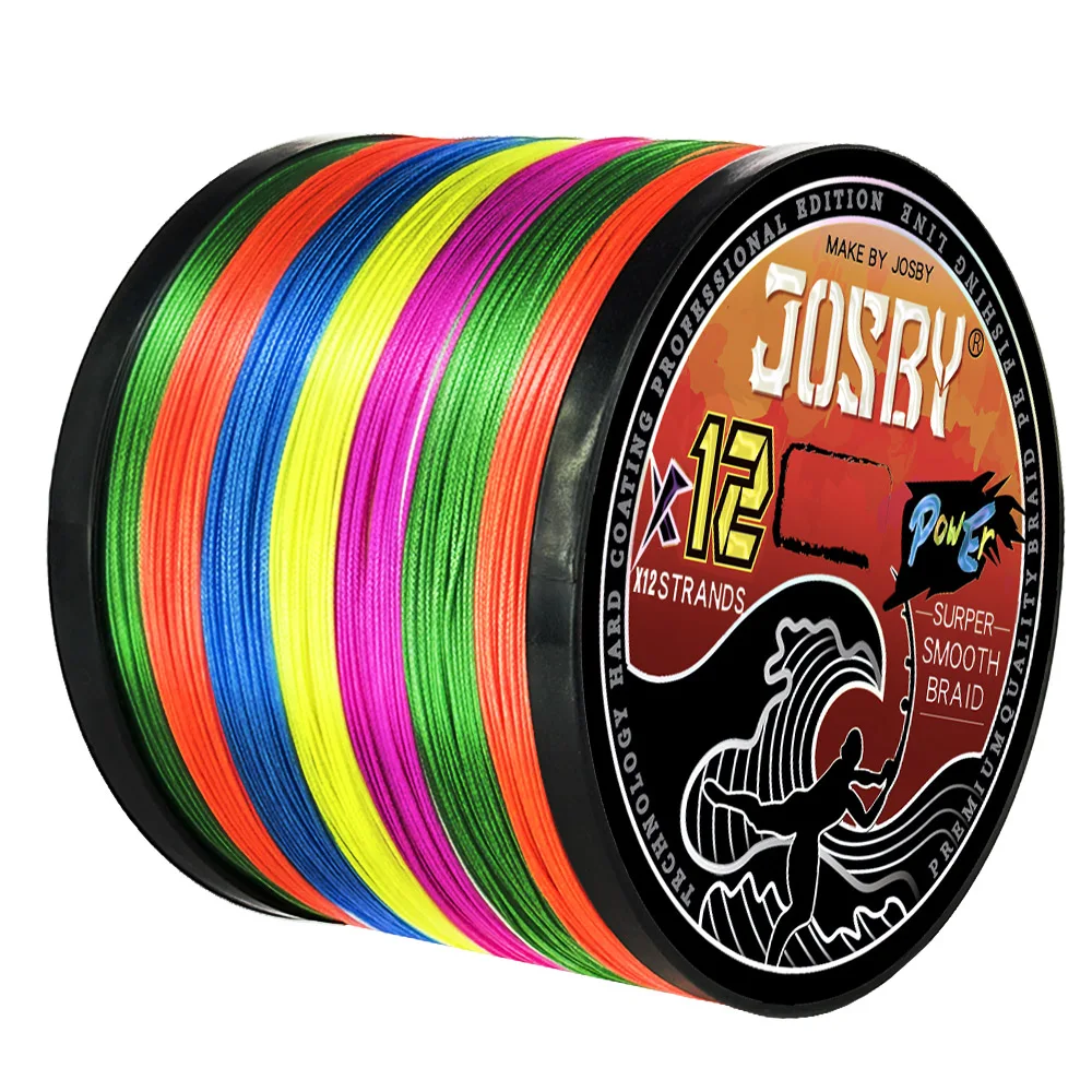JOSBY Fishing Lines 12 Strands Braided PE 300m 500m 1000m Japan Multifilament  Carp Fly Fishing Wire Strong 12X Weave Pesca