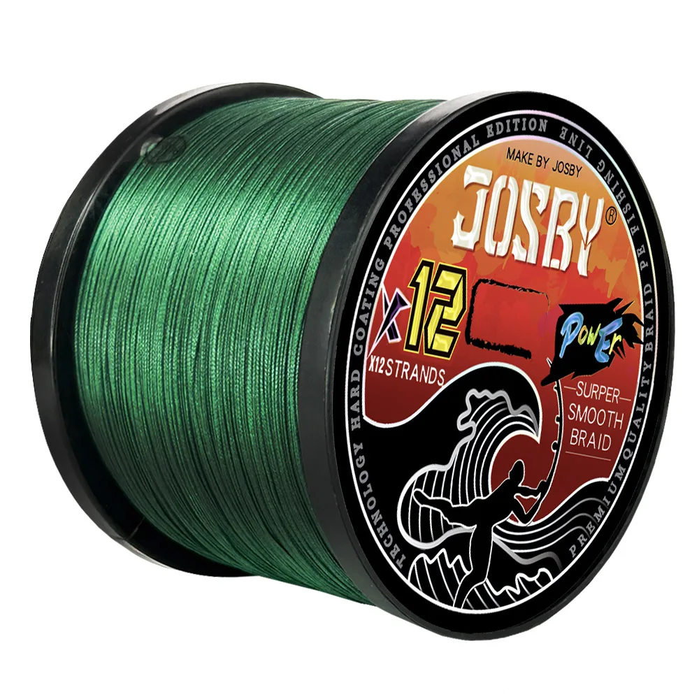 JOSBY Fishing Lines 12 Strands Braided PE 300m 500m 1000m Japan Multifilament  Carp Fly Fishing Wire Strong 12X Weave Pesca