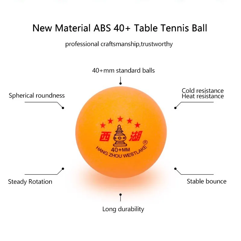 High Standard 5 Star Table Tennis Balls Westlake 40+ Five Star ABS Ping Pong Balls for Training and Amateur Games