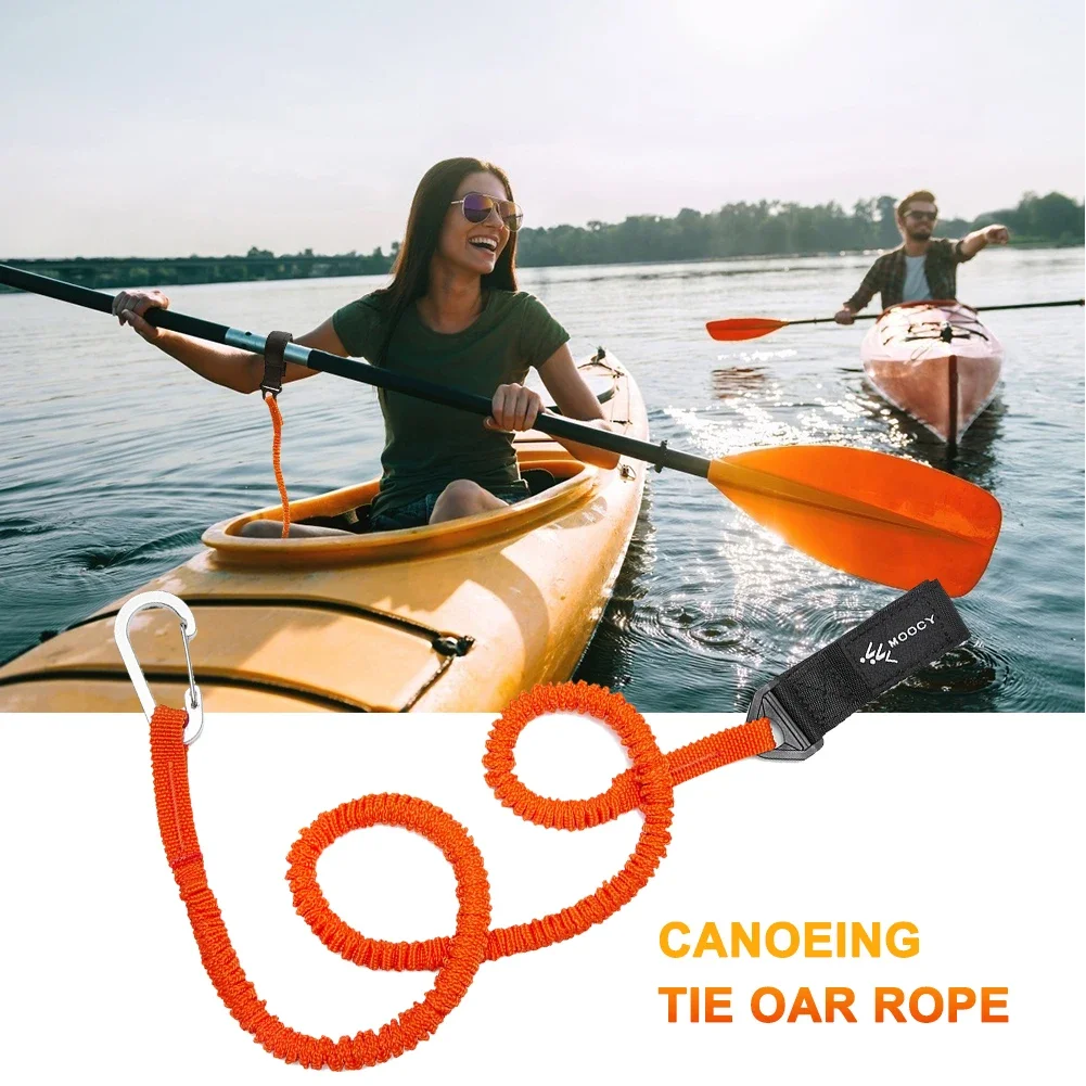5-1PCS Elastic Kayak Canoe Paddle Leash Safety Boat Fishing Rod Pole Coiled Lanyards Anti-Lost Rope Rowing Kayak Paddle Leash