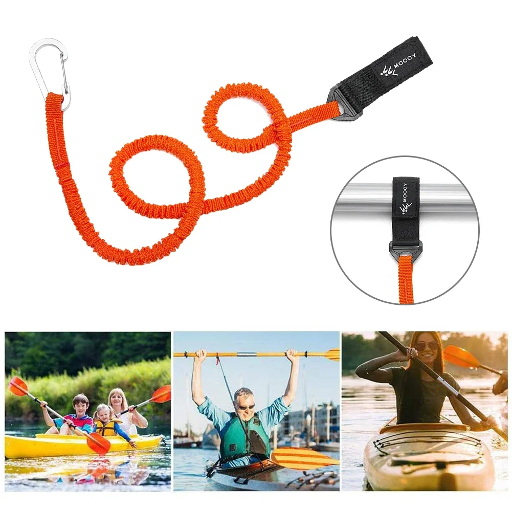 5-1PCS Elastic Kayak Canoe Paddle Leash Safety Boat Fishing Rod Pole Coiled Lanyards Anti-Lost Rope Rowing Kayak Paddle Leash