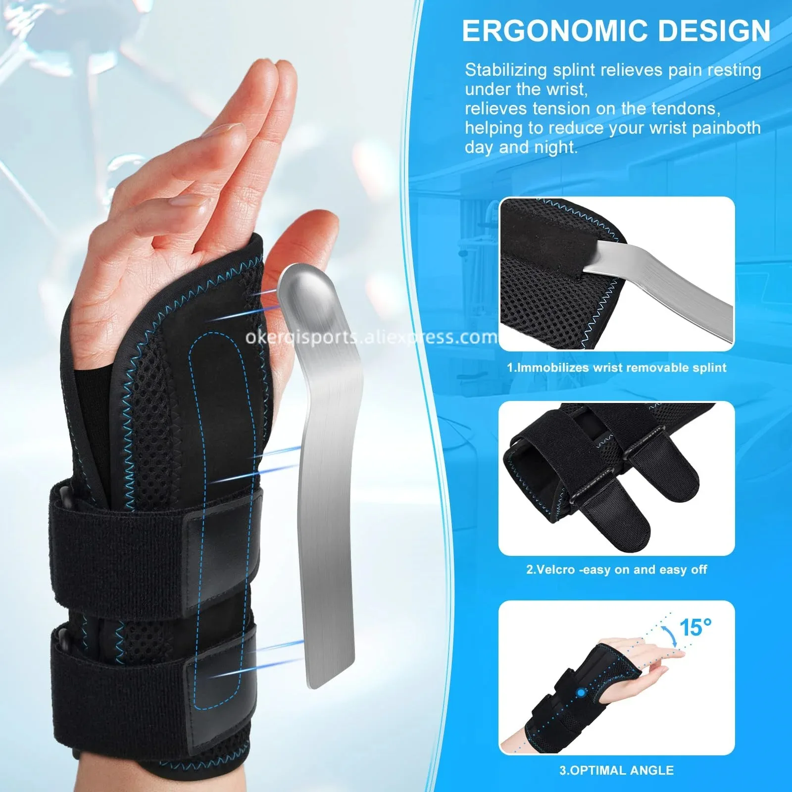 1PC Adjustable Wrist Support Strap for Weightlifting - Sports Wrist Support Pain Relief Essential Fitness Accessory