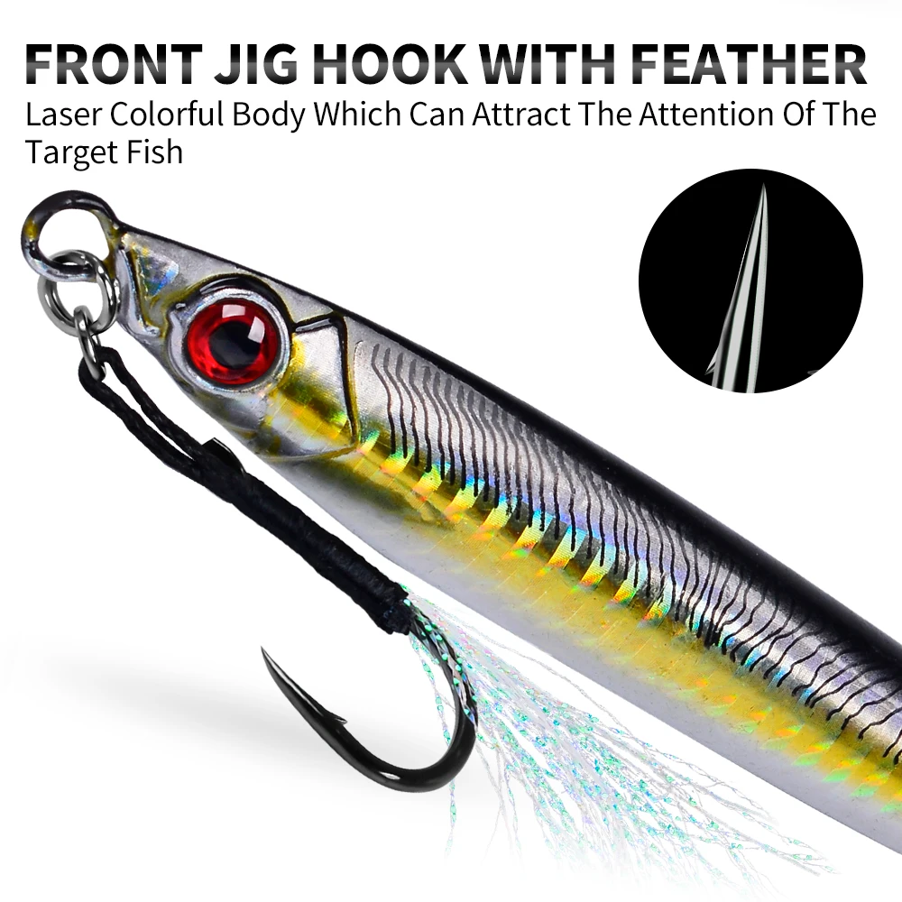 Proberos 1pc Saltwater Jigs Speed Jigging Slow Jigging Pitching Lures, Vertical Jigging Artificial Lures Jigging Lure Fishing Ji
