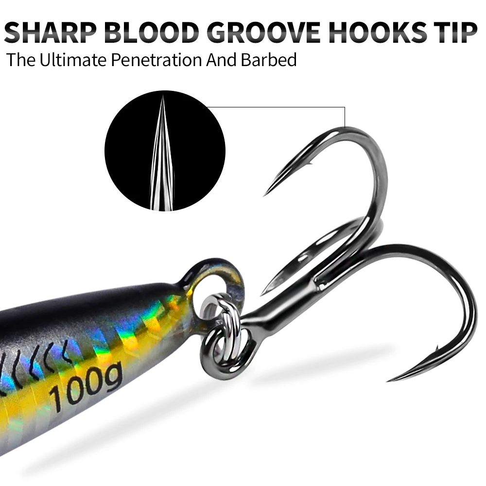 Proberos 1pc Saltwater Jigs Speed Jigging Slow Jigging Pitching Lures, Vertical Jigging Artificial Lures Jigging Lure Fishing Ji