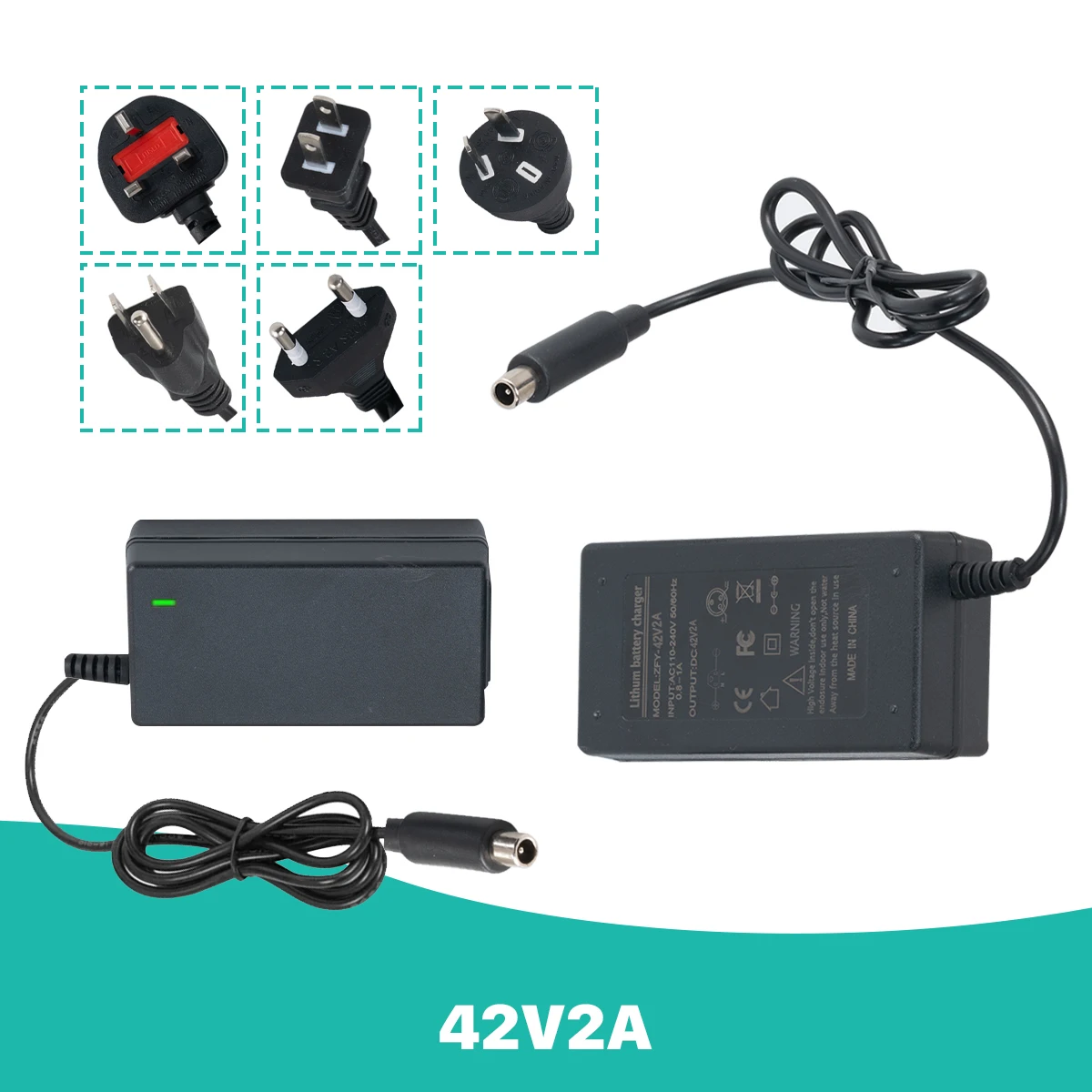 42V 2A Adapter Replacement for Segway Ninebot Charger Xiaomi M365, Bird, Lime, Lime-S, Skip, Spin, Electric Scooter Charger