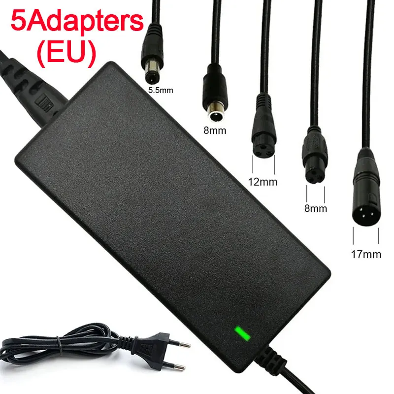 42V 2A Lithium Battery Charger Balance Bike Electric Scooter Power Adapter Universal 5Plugs For 36 25.9V 24V Lithium Battery