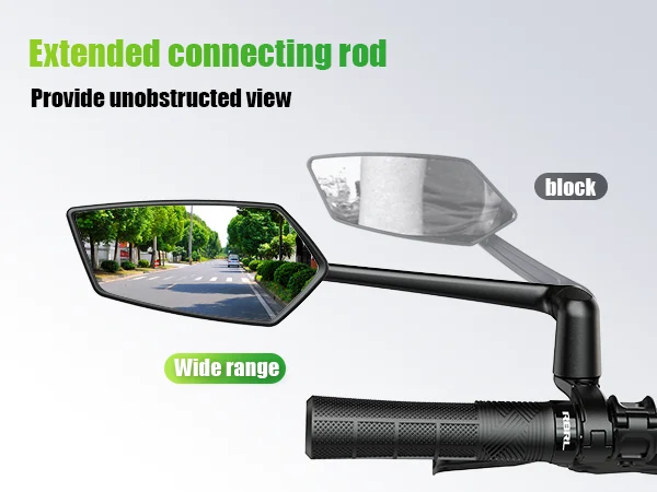 RBRL Bicycle Handlebar Rearview Mirror Automotive-Grade Wide Angle Ultra Clear Bike Mirror 360 Rotatable for Electric Scooter