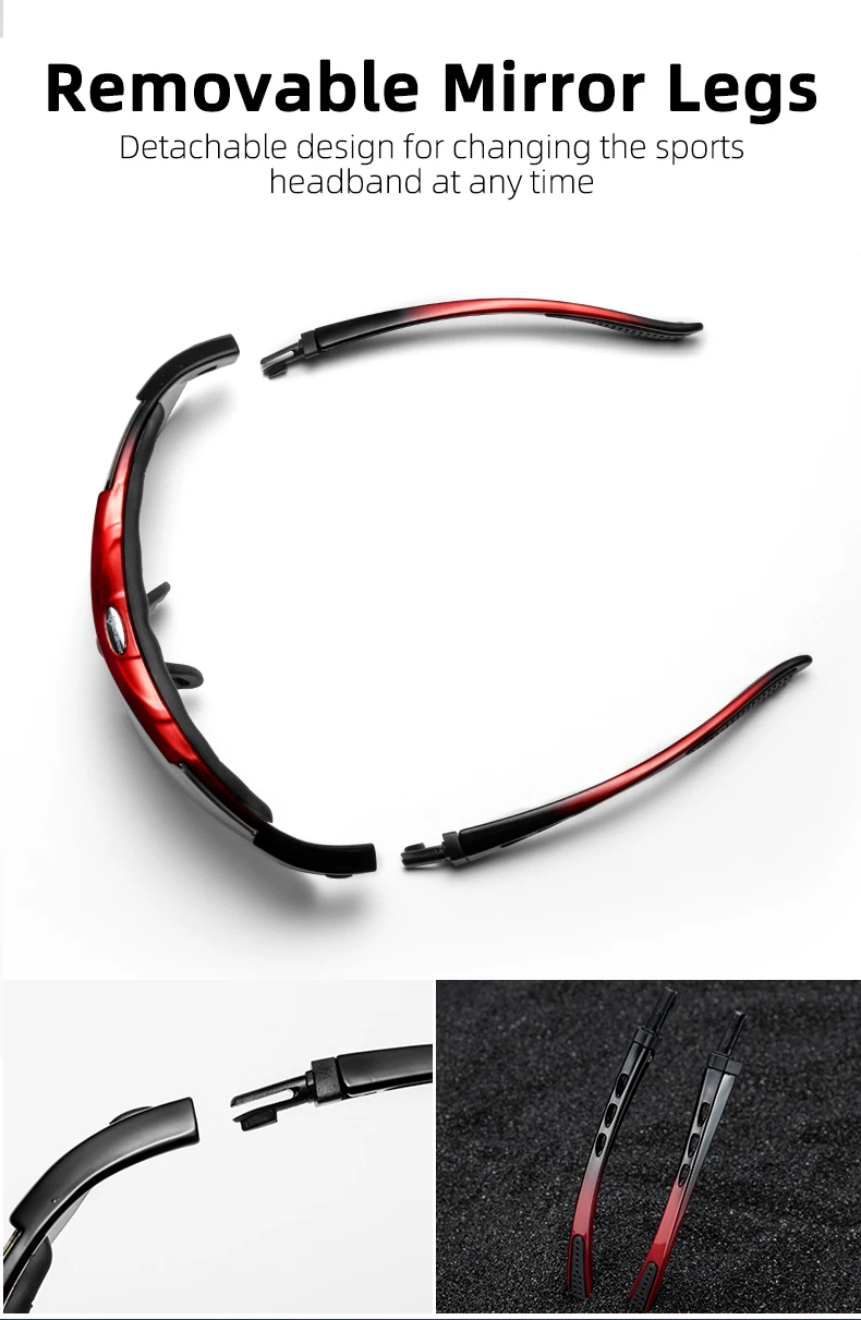 ROCKBROS Cycling Polarized glasses Bike Outdoor Sports Sunglasses MTB Road PC Goggles Eyewear Glasses 5/3 Lens Bicycle Accessory