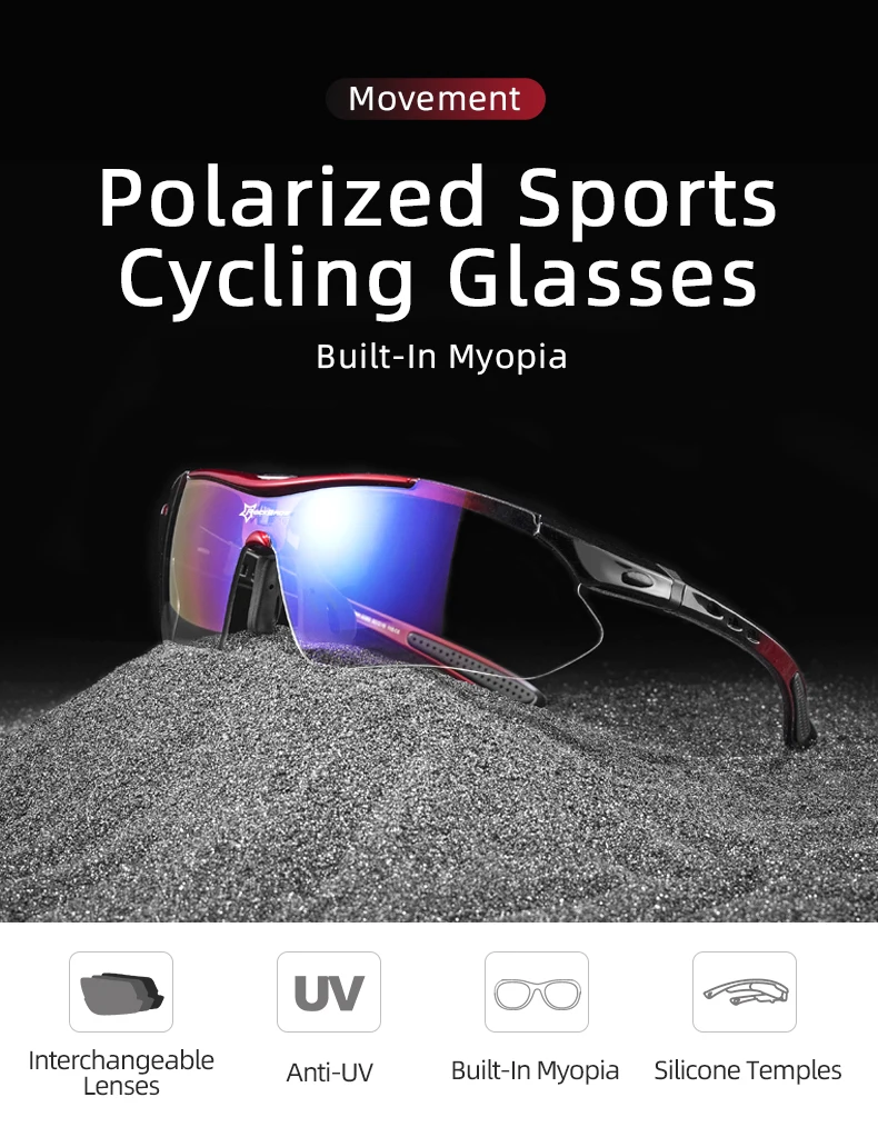 ROCKBROS Cycling Polarized glasses Bike Outdoor Sports Sunglasses MTB Road PC Goggles Eyewear Glasses 5/3 Lens Bicycle Accessory