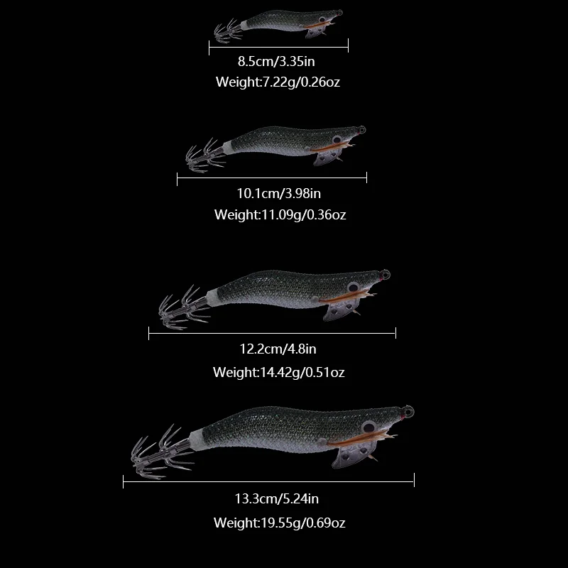 1 High-Quality Artificial Wooden Shrimp Bait Exported to Japan, Including Squid Hooks, Glowing Octopus Squid Fishing Gear, and F