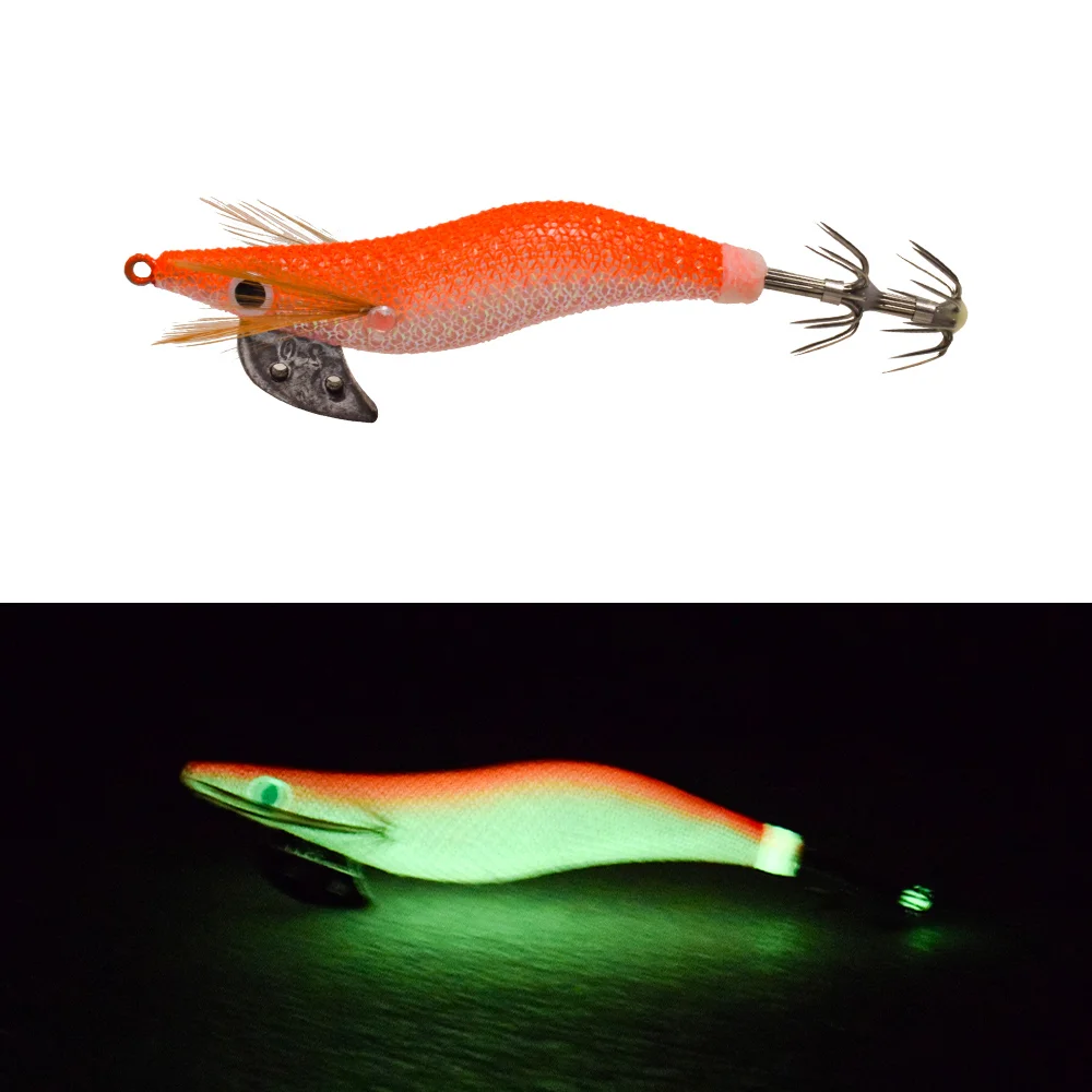 1 High-Quality Artificial Wooden Shrimp Bait Exported to Japan, Including Squid Hooks, Glowing Octopus Squid Fishing Gear, and F