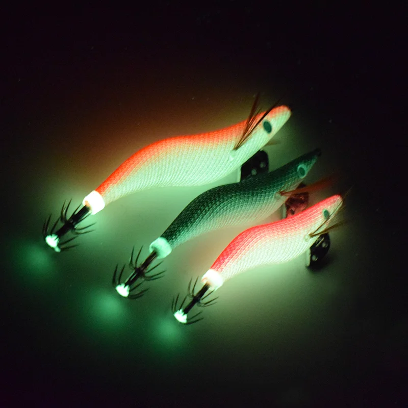 1 High-Quality Artificial Wooden Shrimp Bait Exported to Japan, Including Squid Hooks, Glowing Octopus Squid Fishing Gear, and F