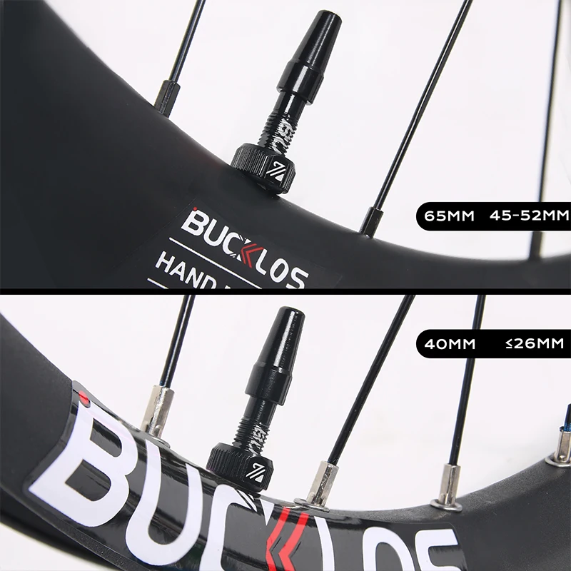 BUCKLOS Bicycle Tubeless Valve 40/44/55/60/80/100MM Bike Valve Cap Bicycle Valves Adapter F/V To A/V Road Bike Presta Valves