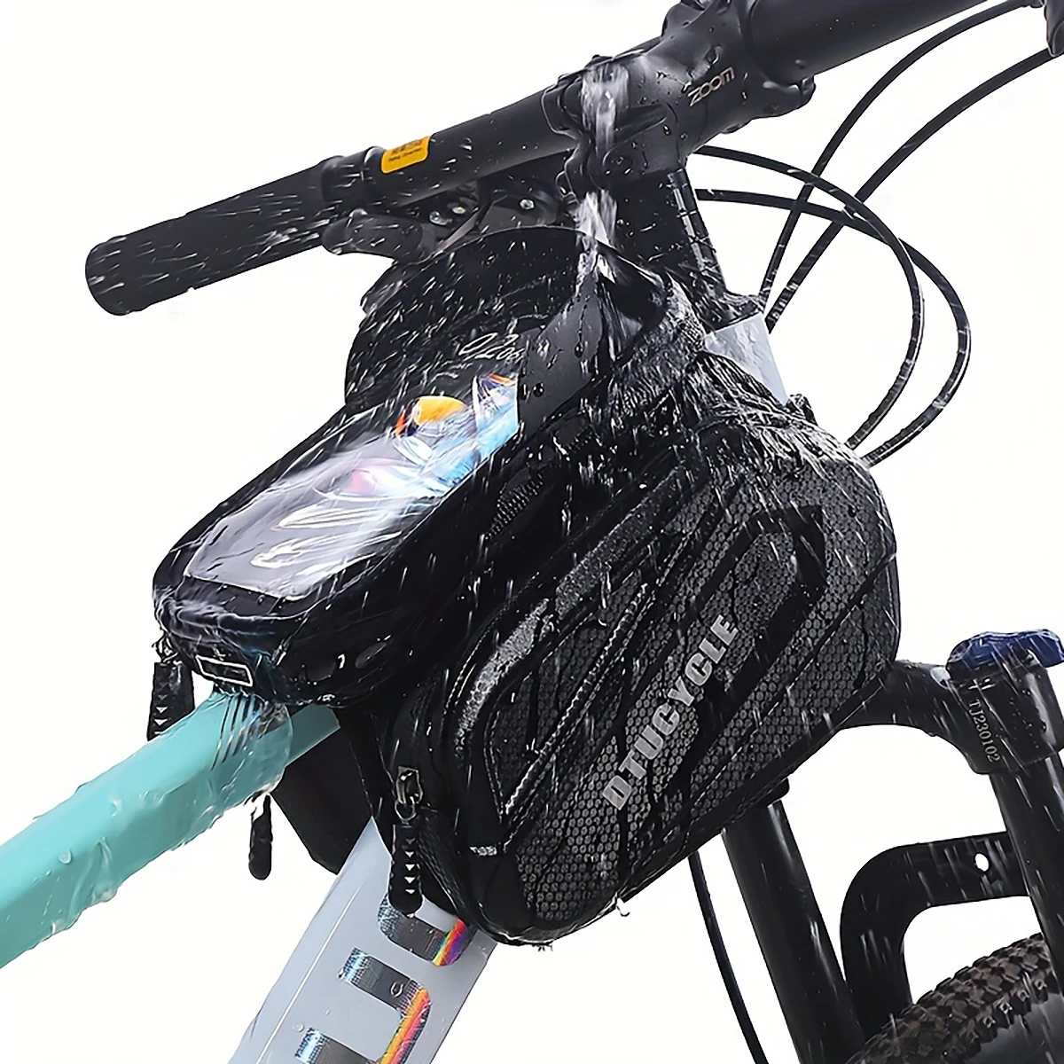 Mountain Bike Front Beam Bag, Mountain Bike Double Bag, Mobile Phone Bag, Upper Tube Bag, Waterproof Saddle Bag, Cycling Equipme