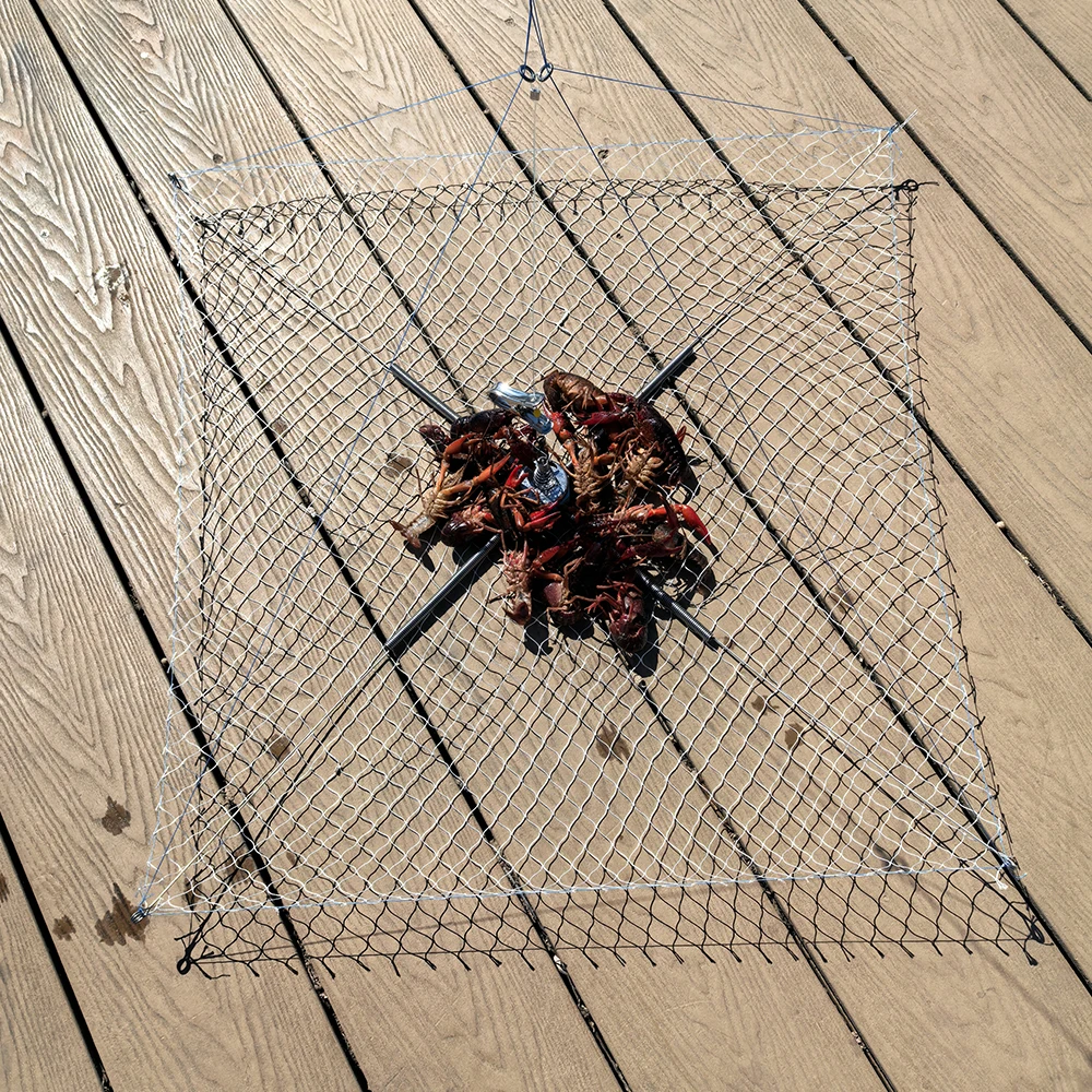 1pc anti Bite Wire Crab Cage, Underwater Elastic Shrinkage Fishing Net, 60cm Diameter, Professional Underwater Fishing equipment