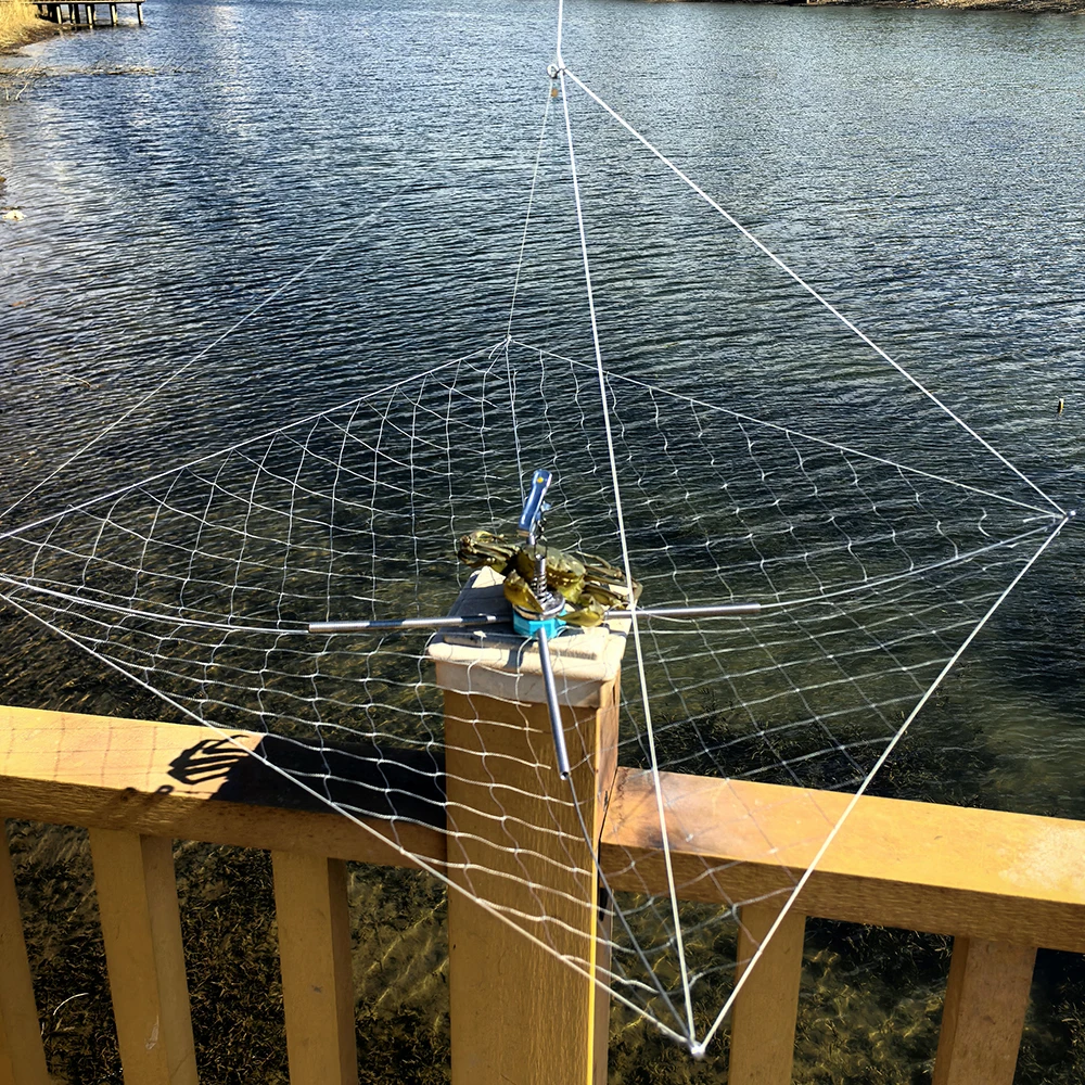 1pc anti Bite Wire Crab Cage, Underwater Elastic Shrinkage Fishing Net, 60cm Diameter, Professional Underwater Fishing equipment