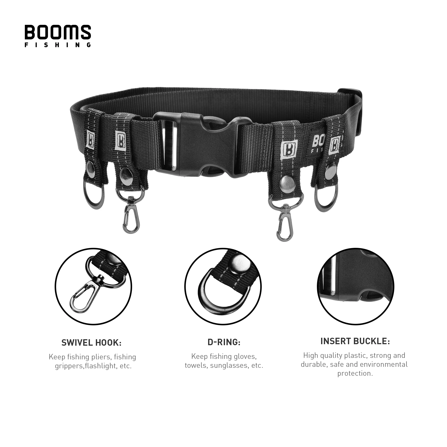Booms Fishing FB2 Multi-function Nylon Belt Rod Holder Portable Pole Inserter Fishing Rod Pesca Rack Quick Belt Holder Inserting