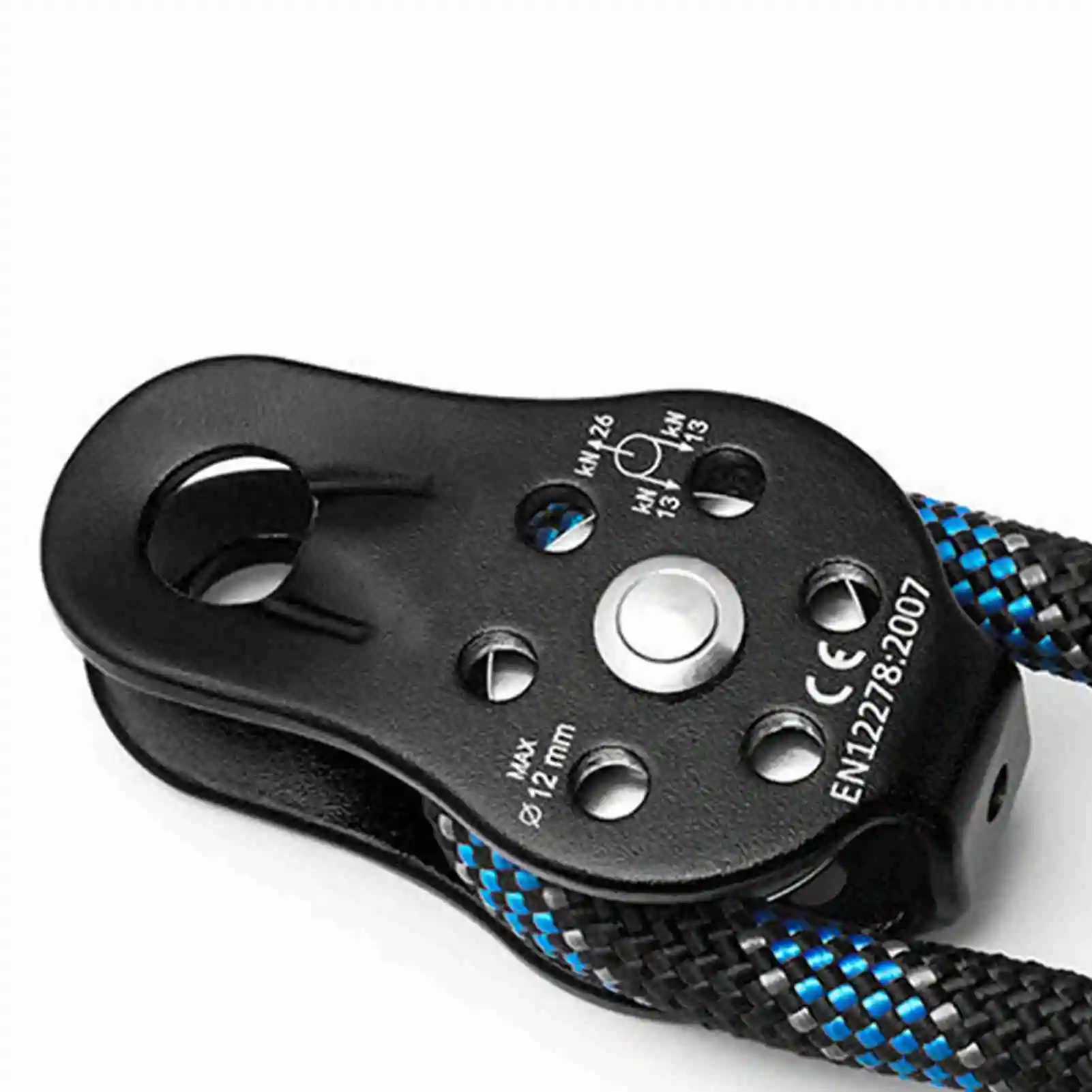 Rock Climbing Single Pulley 26KN Aluminum Alloy Heavy Duty Single Swivel Suitable for 12MM Rope Multi-color Single Sale