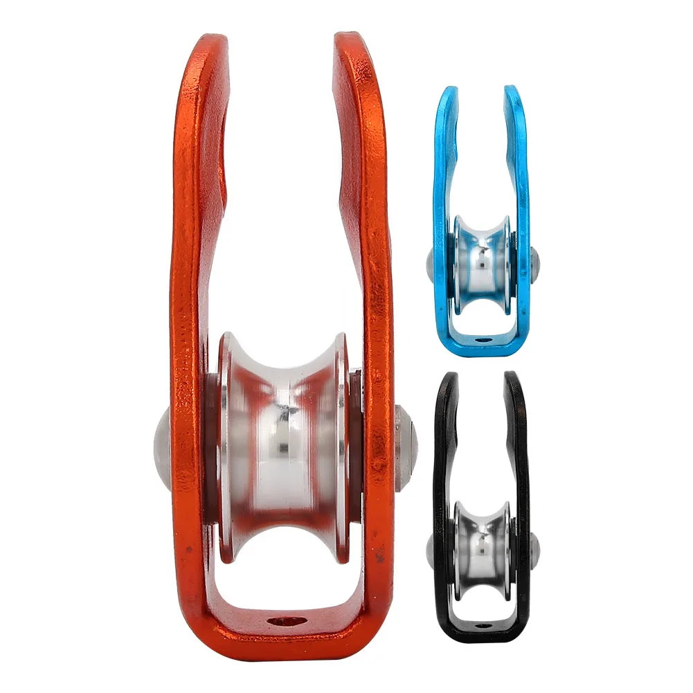 Rock Climbing Single Pulley 26KN Aluminum Alloy Heavy Duty Single Swivel Suitable for 12MM Rope Multi-color Single Sale