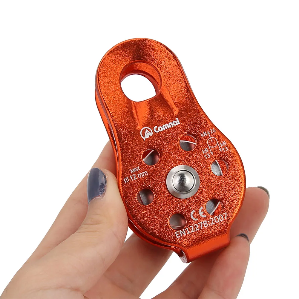 Rock Climbing Single Pulley 26KN Aluminum Alloy Heavy Duty Single Swivel Suitable for 12MM Rope Multi-color Single Sale