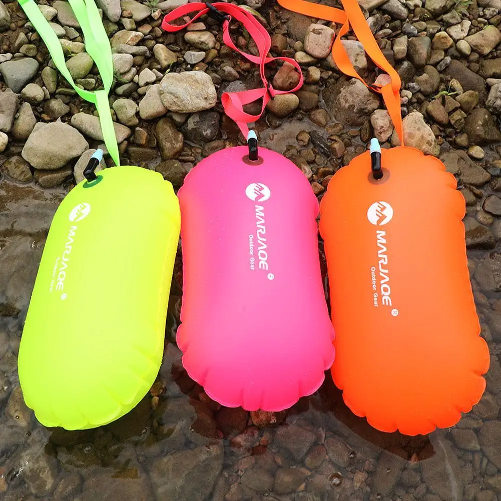 PVC High Visibility Open Water Swimming Inflatable Waterproof Bag Inflatable Air Float Swimming For Swimmers Buoy