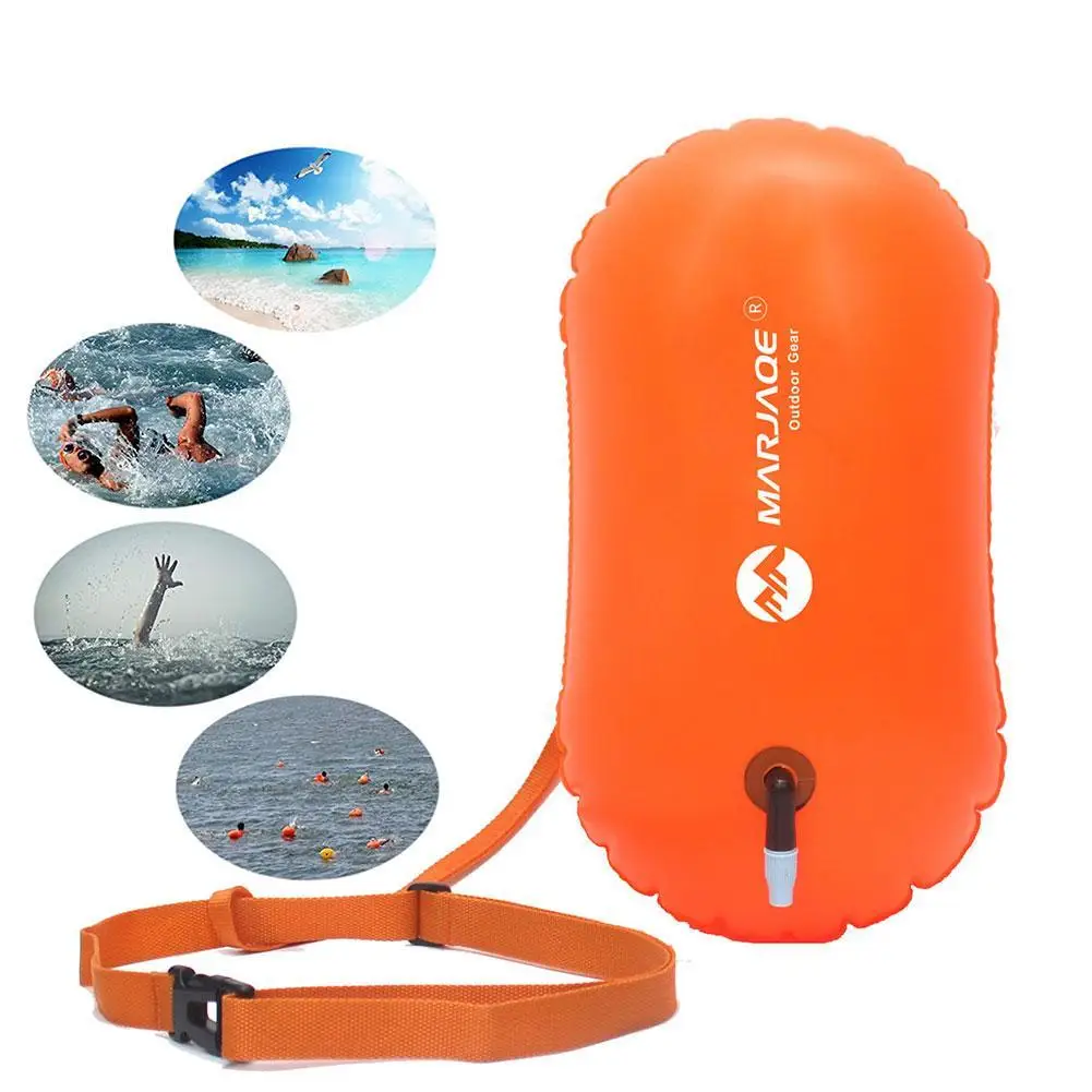 PVC High Visibility Open Water Swimming Inflatable Waterproof Bag Inflatable Air Float Swimming For Swimmers Buoy