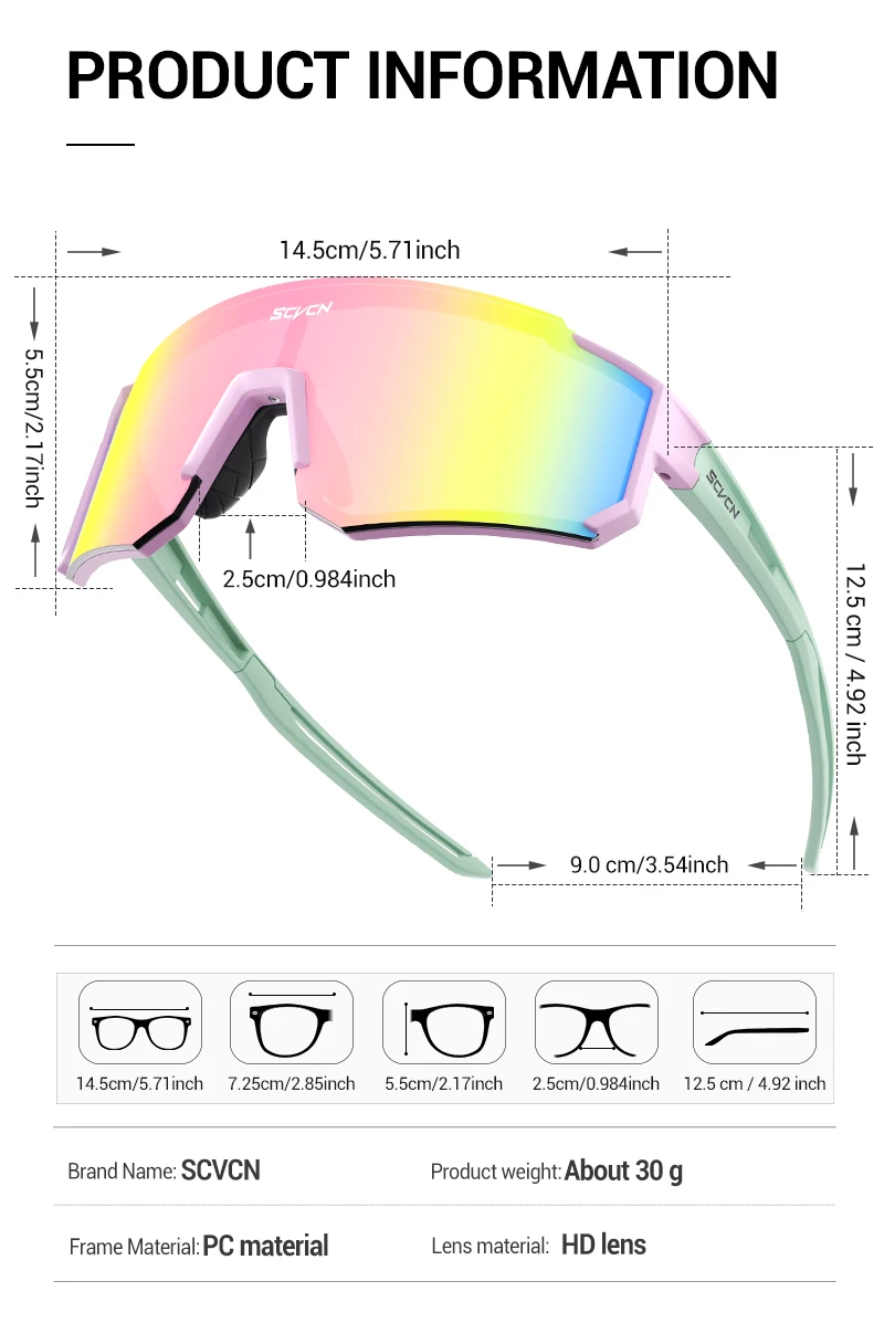 SCVCN Women Sports Sunglasses Pink Fashion Cycling Glassesfor Men Street Shades Driving UV400 Bike Bicycle Hiking Golf Baseball