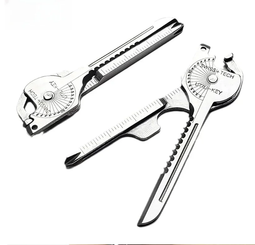 8-in-1 Multi-Tool Keychain for Camping & Survival | Folding Screwdriver, Bottle Opener | Compact Outdoor Utility Pliers with Key