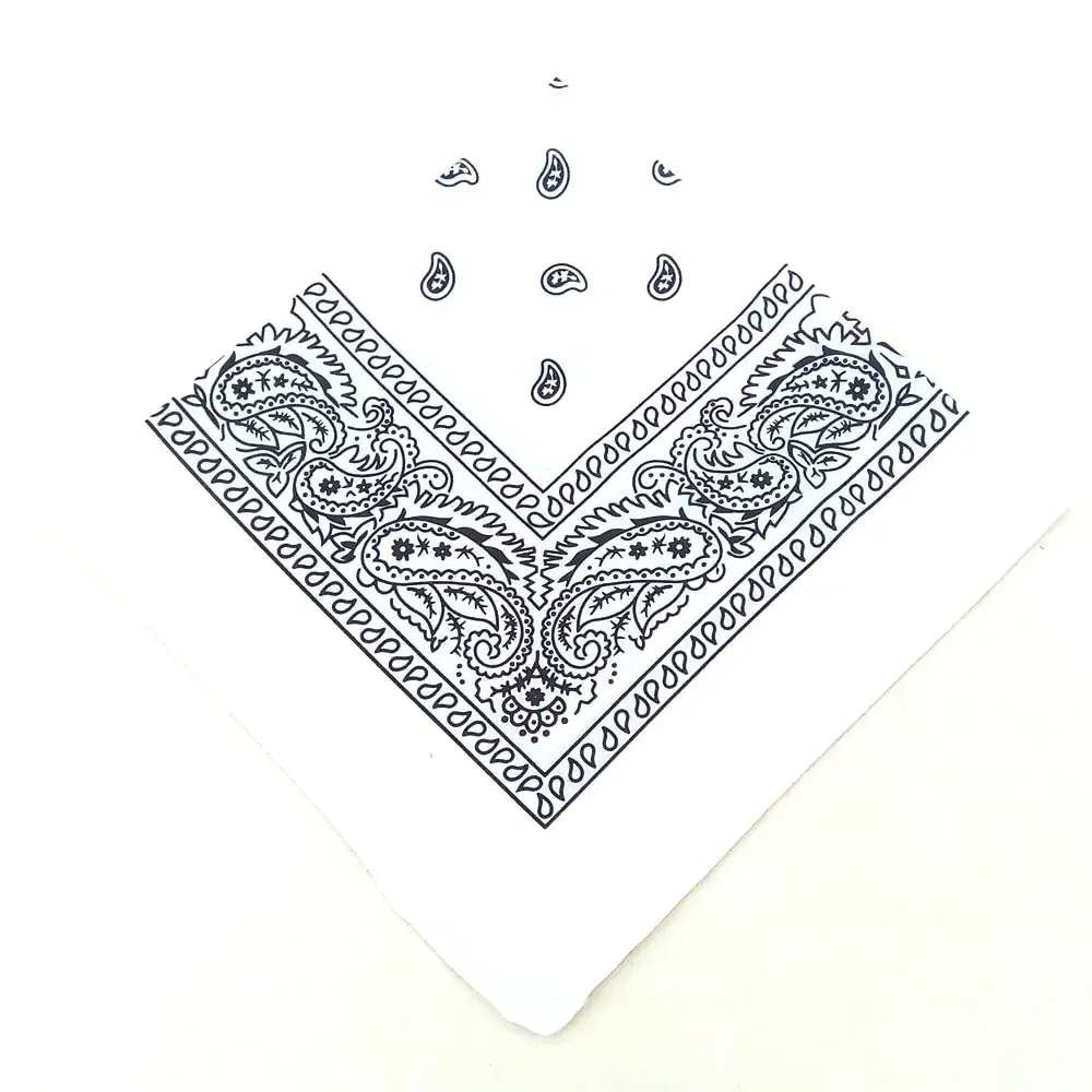 1/10pcs Fashion Hip Hop 100% Cotton Bandana Square Scarf 55cm*55cm Black Red Paisley Headband Printed For Women/Men/Boys/Girls