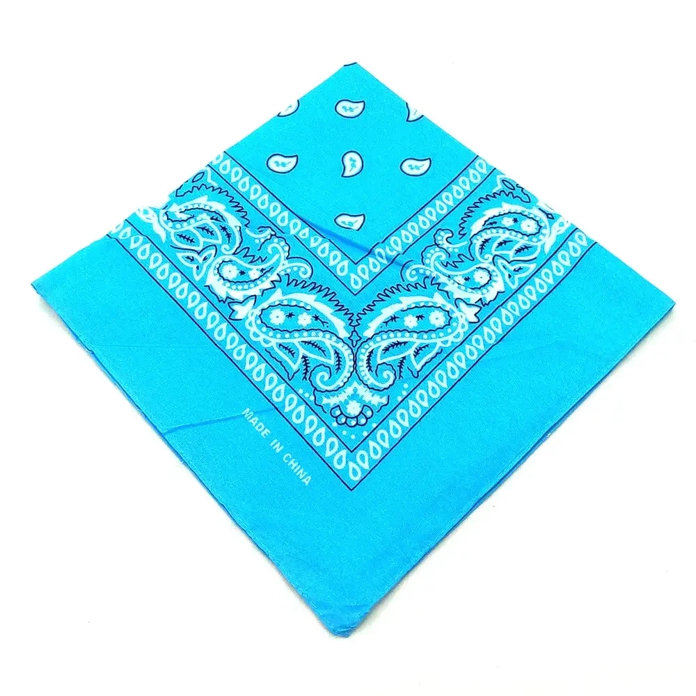 1/10pcs Fashion Hip Hop 100% Cotton Bandana Square Scarf 55cm*55cm Black Red Paisley Headband Printed For Women/Men/Boys/Girls