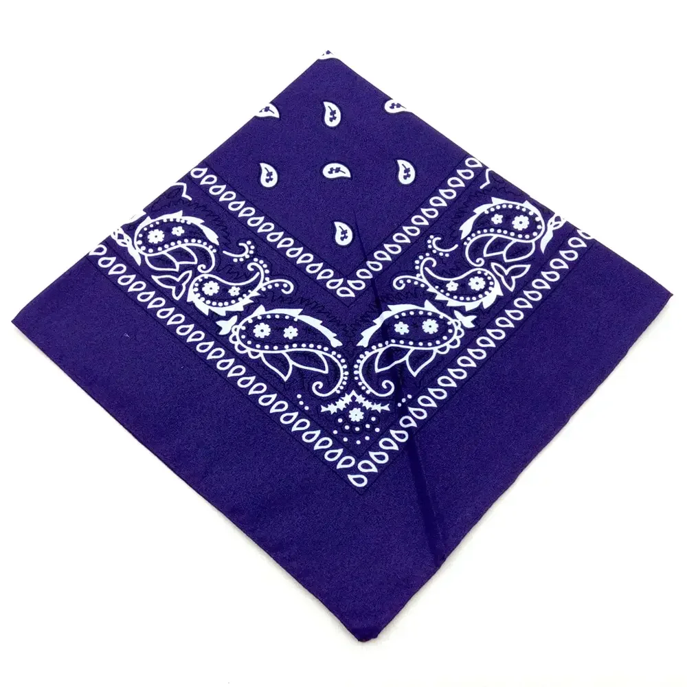 1/10pcs Fashion Hip Hop 100% Cotton Bandana Square Scarf 55cm*55cm Black Red Paisley Headband Printed For Women/Men/Boys/Girls