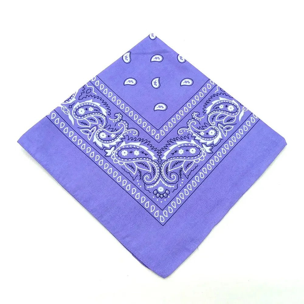 1/10pcs Fashion Hip Hop 100% Cotton Bandana Square Scarf 55cm*55cm Black Red Paisley Headband Printed For Women/Men/Boys/Girls