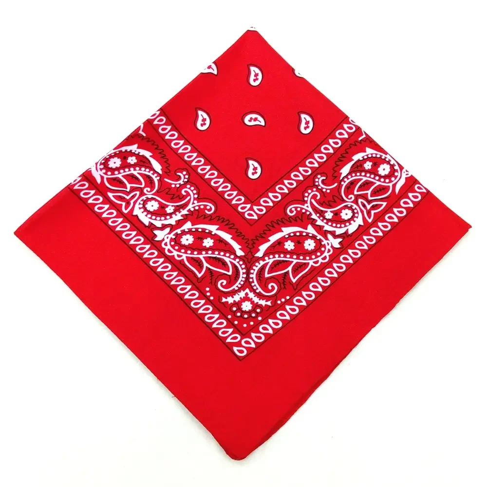 1/10pcs Fashion Hip Hop 100% Cotton Bandana Square Scarf 55cm*55cm Black Red Paisley Headband Printed For Women/Men/Boys/Girls