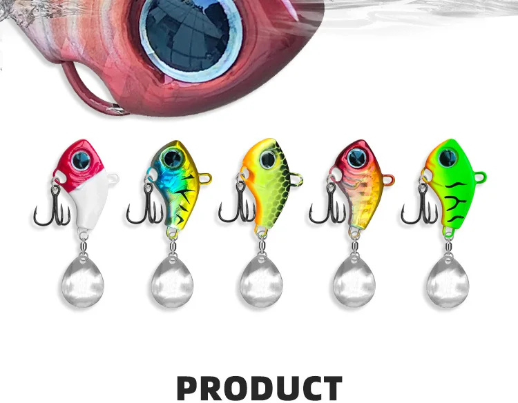Testar Fishing Lures 5g 7g 10g 15g 20g Rotating Metal VIB Vibration Spinner Spoon Ice Fishing Jigs Trout Winter Fishing Baits