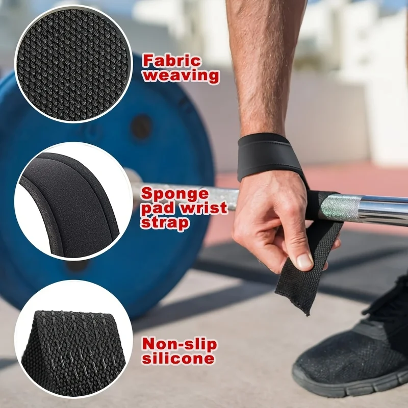 Weight Lifting Straps for Weightlifting, Gym Lifting Wrist Straps, Deadlift Straps with Anti Slip Silicone and Neoprene Padded