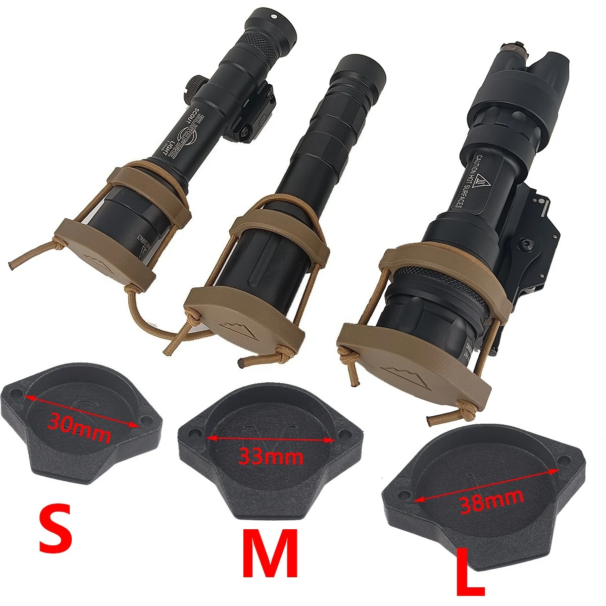Flashlight Protective Cover Airsoft Tactical Light Front Lens Cap For SureFire M300 M600 M952V M951 Mod Scout Light Protector