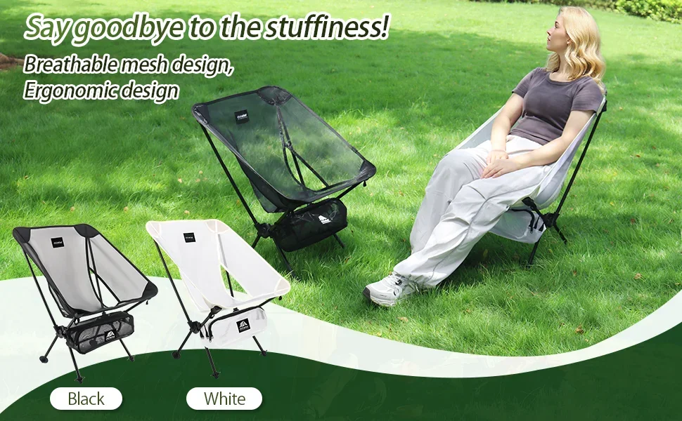 Moon Chair Outdoor Camping Chair Fishing Chair Breathable Mesh Material Aluminum Alloy Breathable Surface Strong load-bearing