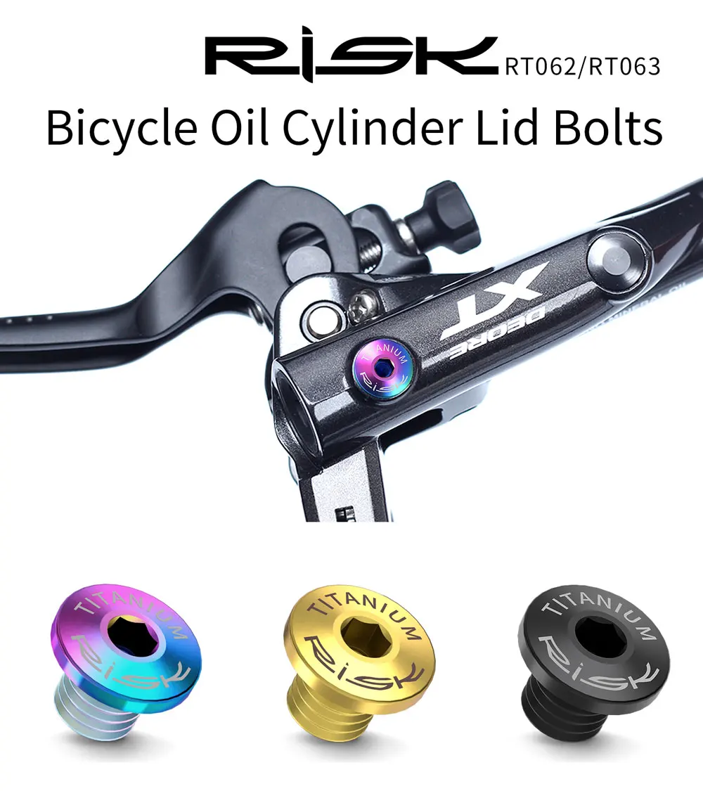 RISK Bicycle Titanium Alloy Screws Bike Cylinder Cap Screw Oil Disc Brake Lever Oil Injection Port XT XTR M615 M675 M785 M8000