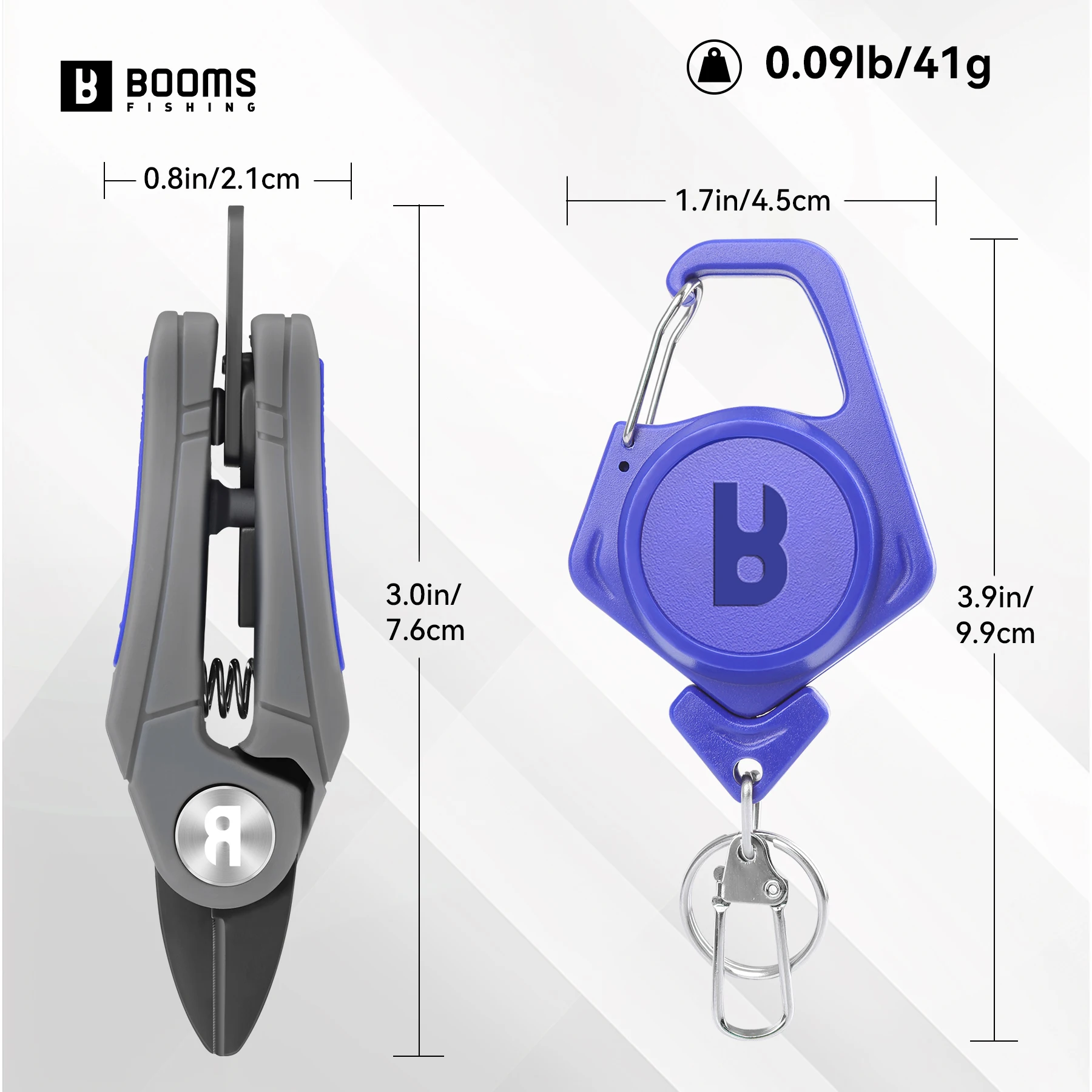 Booms Fishing Line Cutter with Retractor Mini Stainless Steel Fishing Scissors for Braided Mono Fluoro Line Cleaning Needle Tool