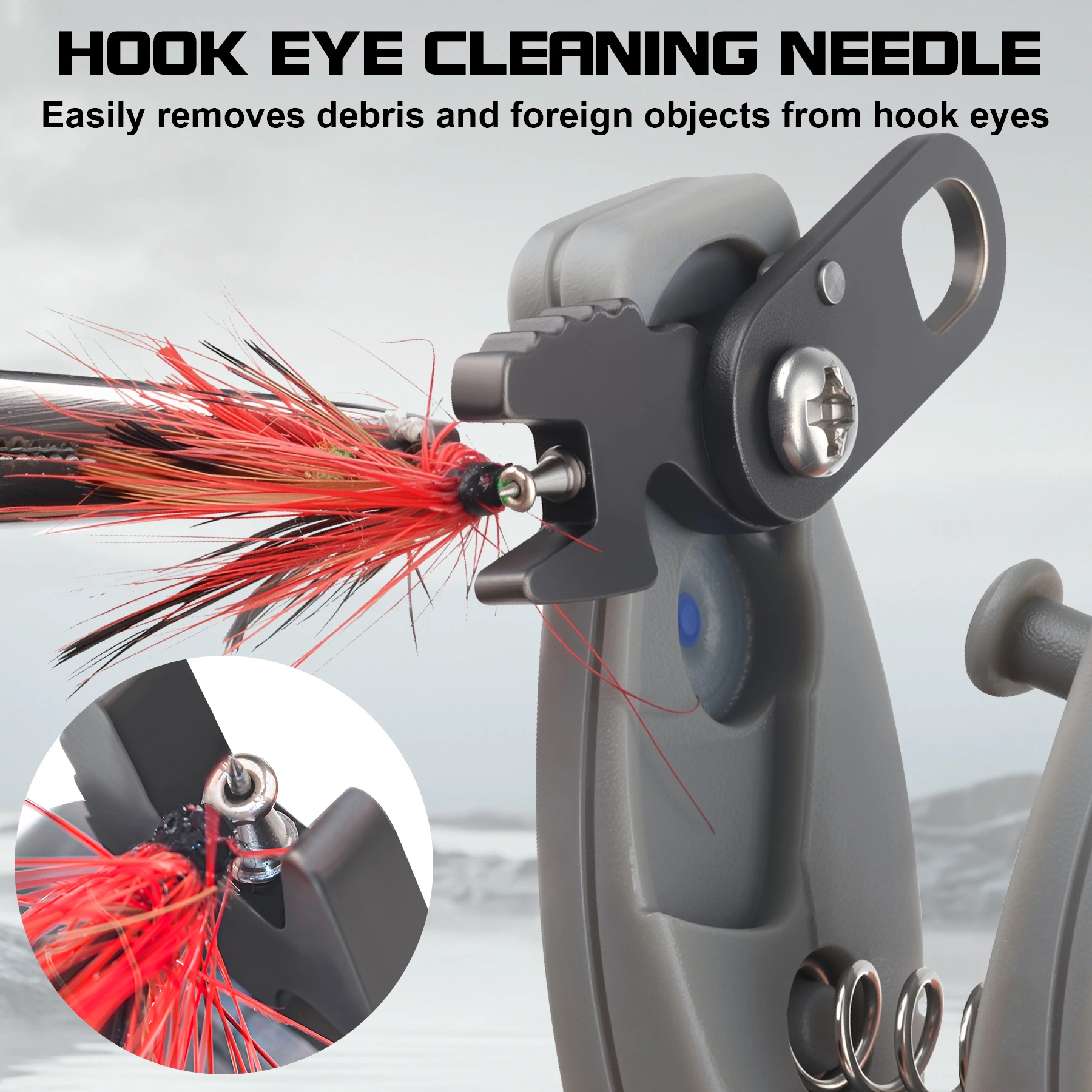 Booms Fishing Line Cutter with Retractor Mini Stainless Steel Fishing Scissors for Braided Mono Fluoro Line Cleaning Needle Tool