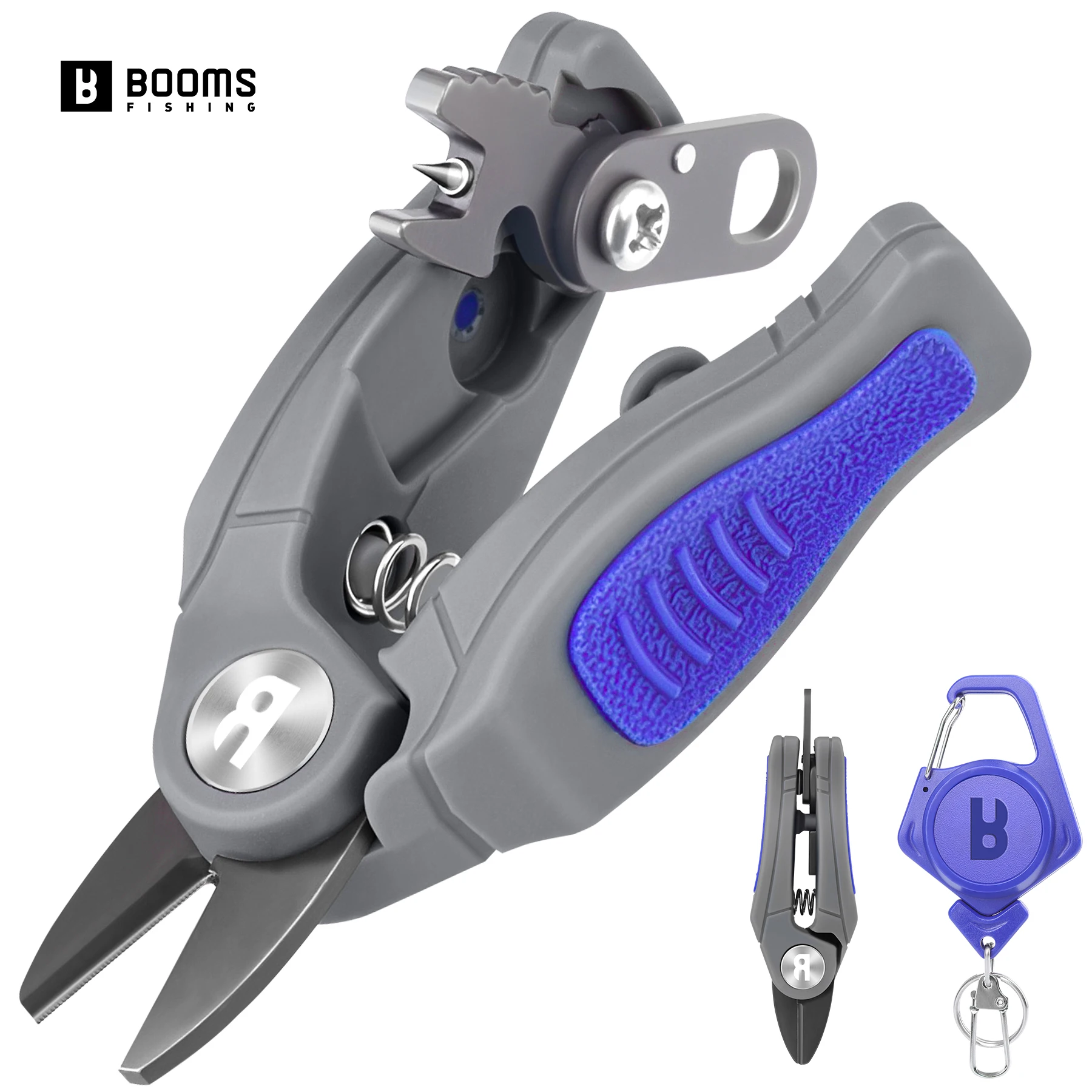 Booms Fishing Line Cutter with Retractor Mini Stainless Steel Fishing Scissors for Braided Mono Fluoro Line Cleaning Needle Tool